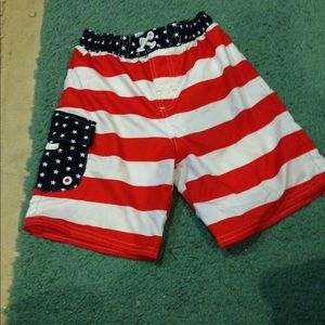 American flag swim shorts size 5